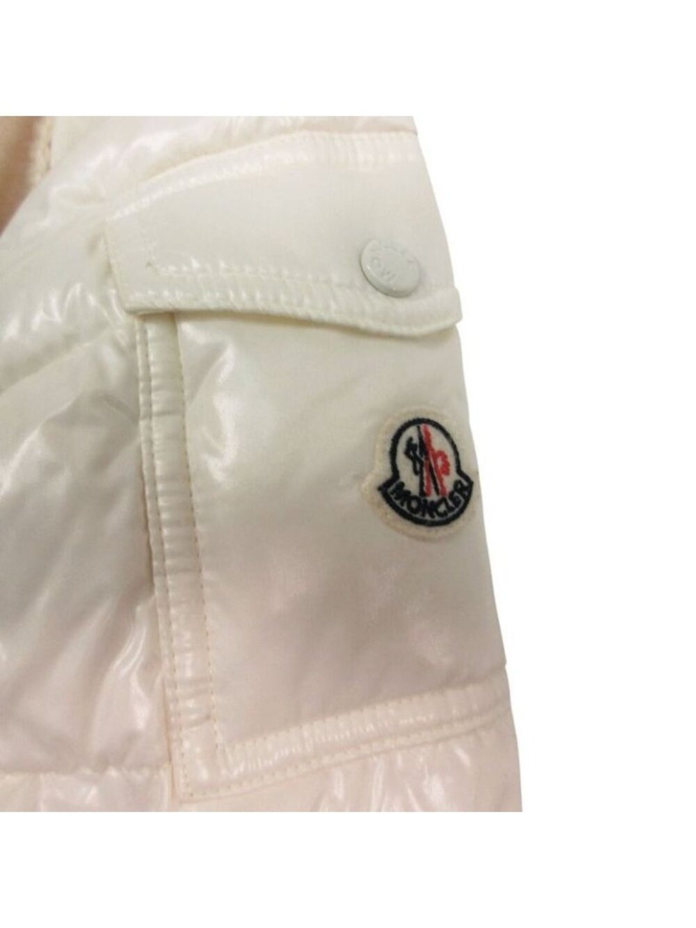 Moncler Mantella Down Contrast Shawl Style Coat Poncho Ivory - Picture 3 of 9